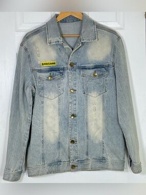 Bibisama Hagane Anime Inspired  Graphic Denim Trucker Jacket Unisex Mens Large 4
